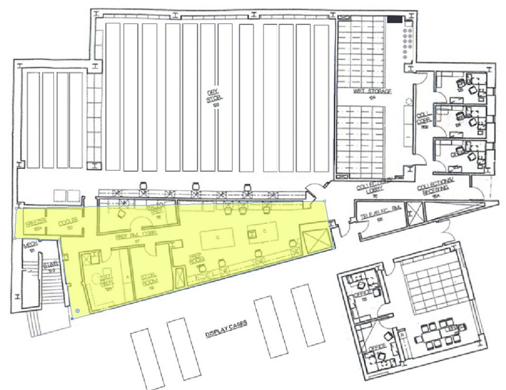 Prep area highlighted on BRC map